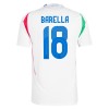 Camisolas Itália Barella 18 2º Equipamento Alternativa Euro 2024 Manga Curta